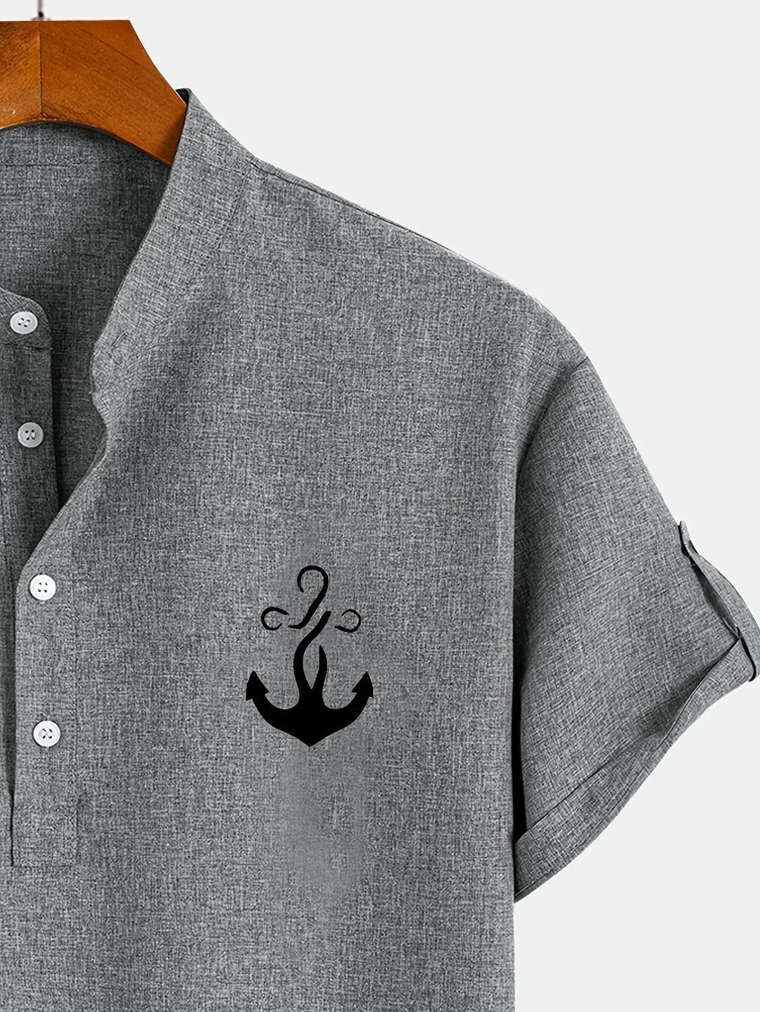 Caelum | Elegant Short-Sleeve Shirt with High Collar