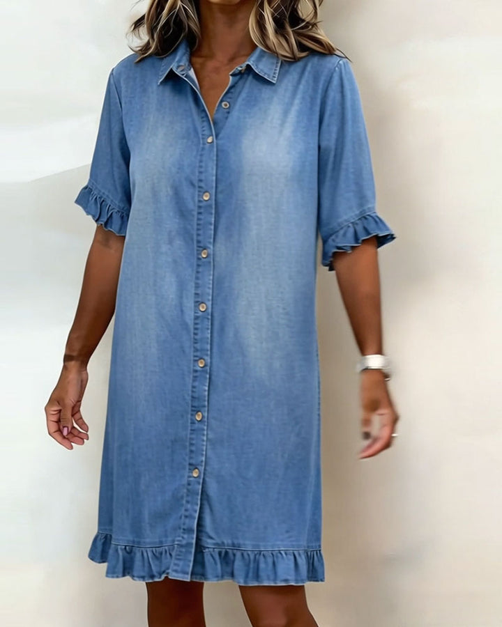 Mode® | Comfortable Denim Dress with Flattering Sleeve
