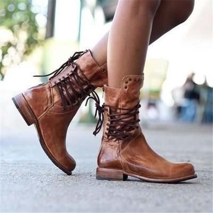 Alisha | Leather Boots with Laces