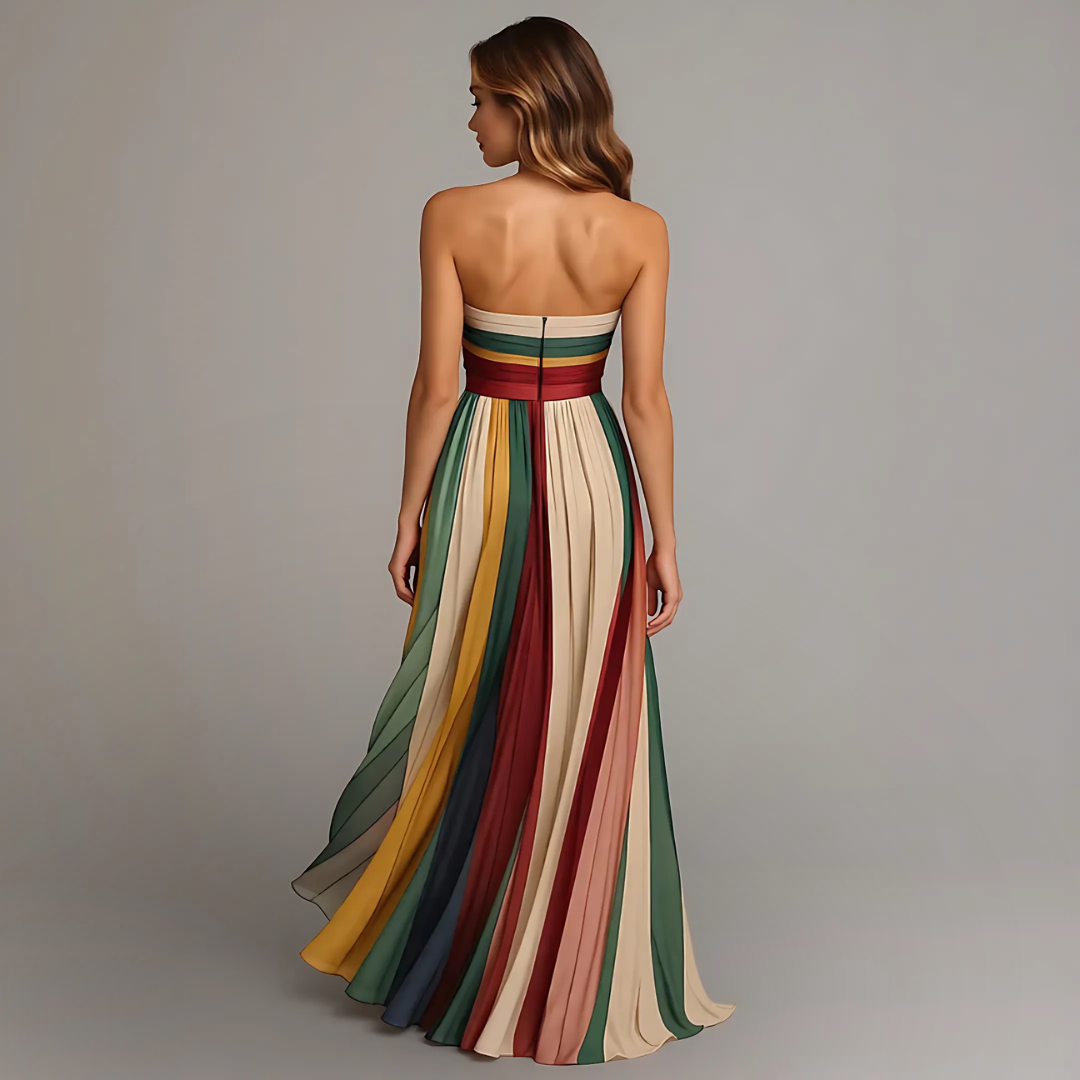 Isola | Strapless Long Dress with Elegant Detailing