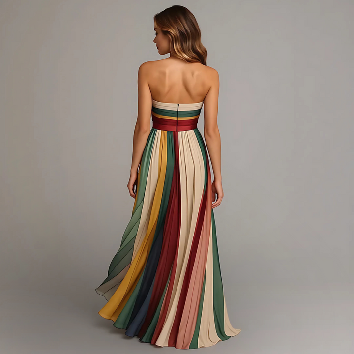 Isola | Strapless Long Dress with Elegant Detailing