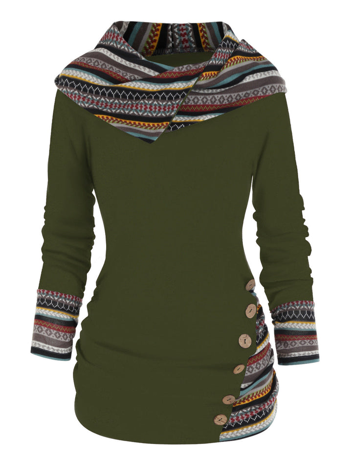 Amilene | Patterned Casual Pullover Hoodie