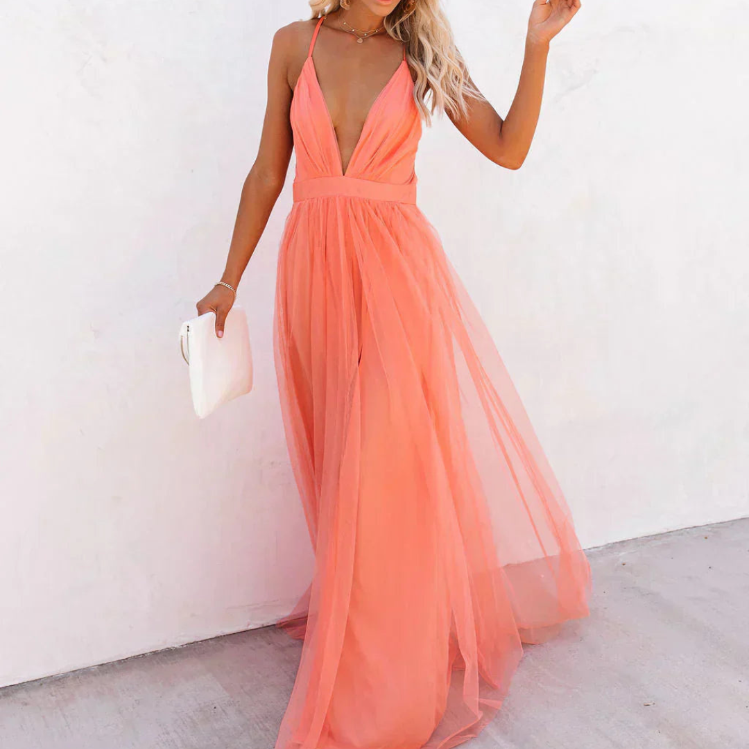 Kia | Coral Light Maxi Dress
