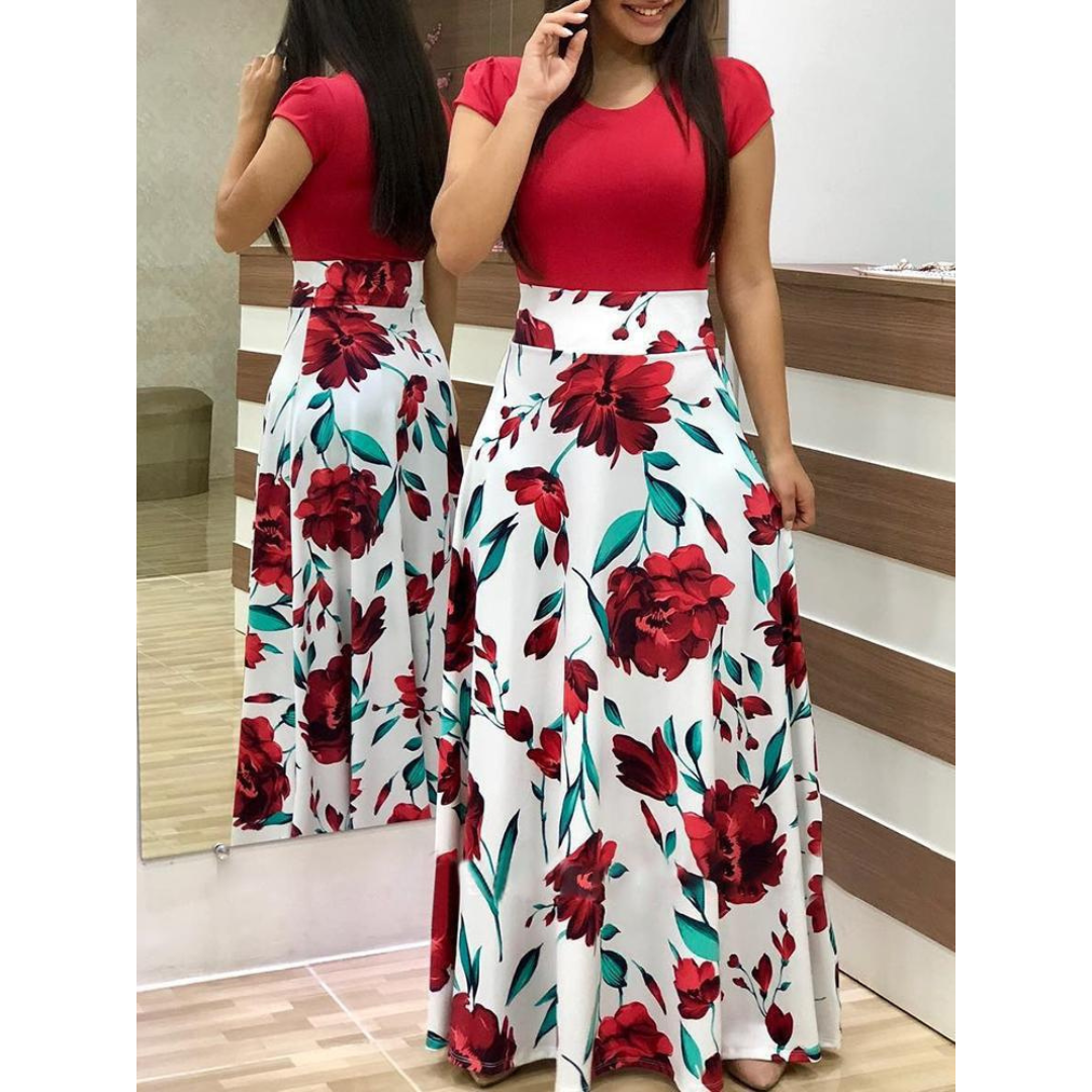 Giovella – Floral High-Waist Maxi Dress
