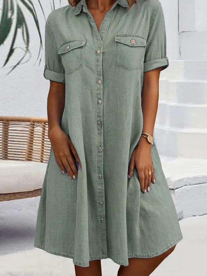 Eliza | Buttoned Denim Dress