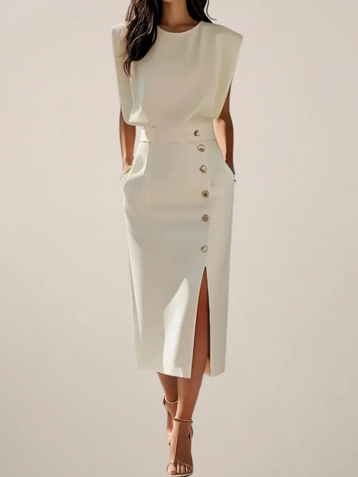 Dalia | Elegant Side Slit Midi Dress