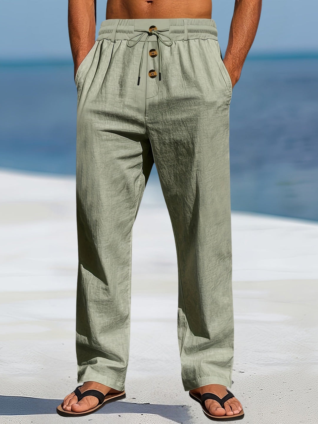 Aznar | Casual Linen Stretch Pants