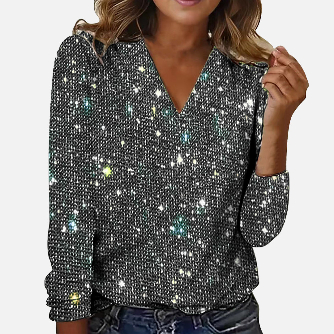 Jade | Diamond V-Neck Blouse