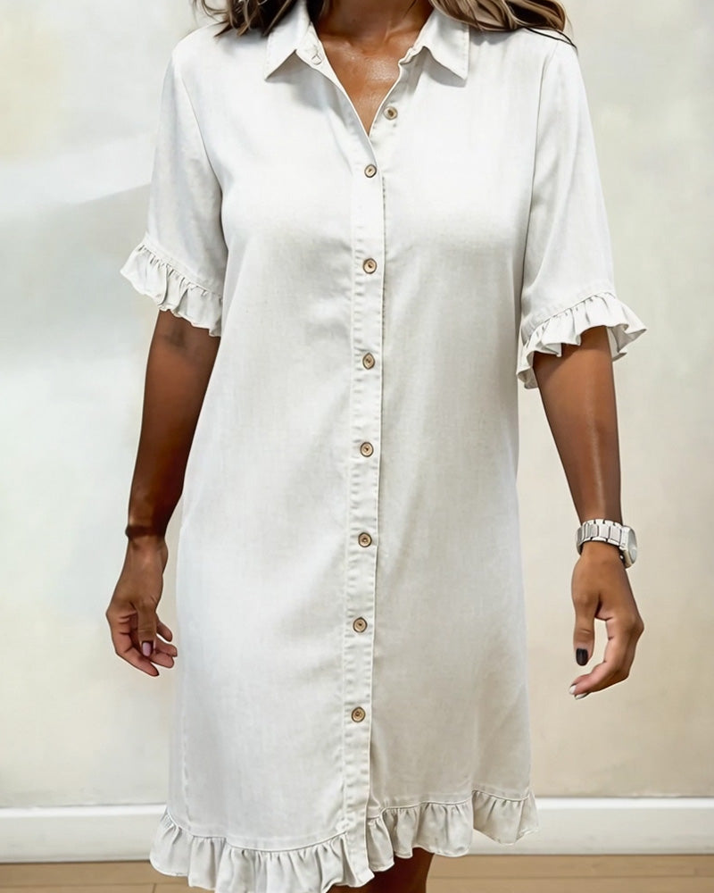 Mode® | Comfortable Denim Dress with Flattering Sleeve
