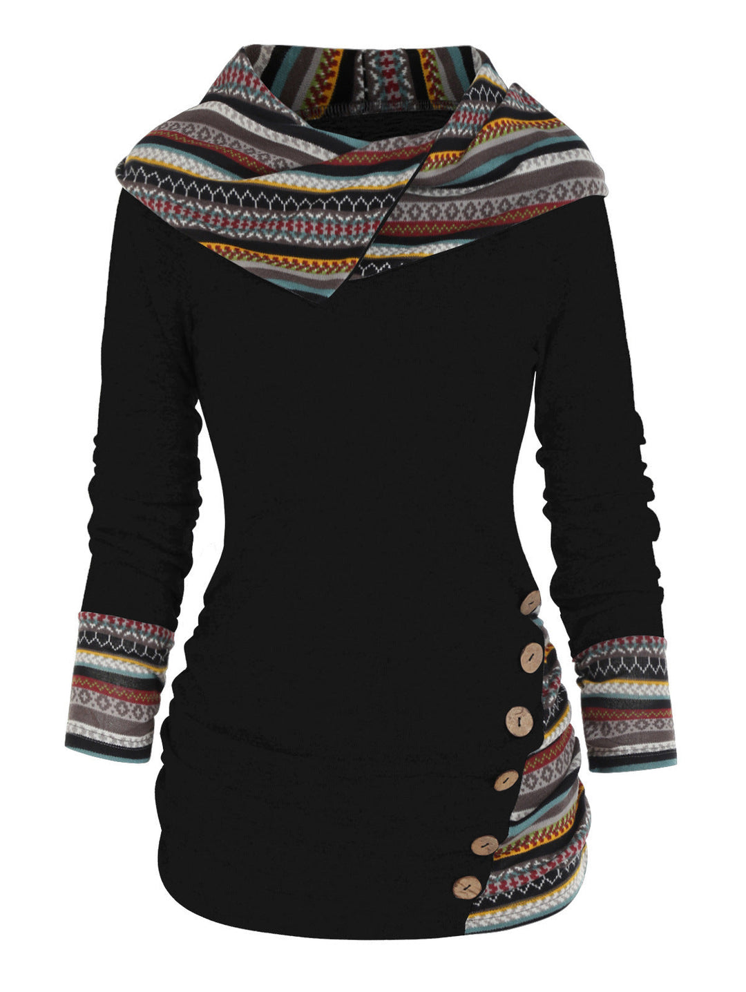Amilene | Patterned Casual Pullover Hoodie
