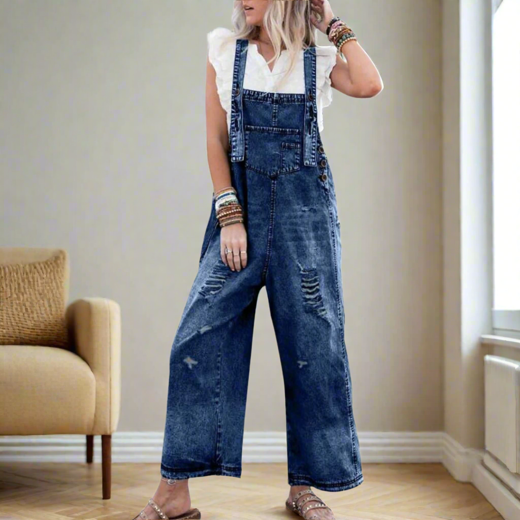 Marie | Vintage-Wash Wide-Leg Jumpsuit