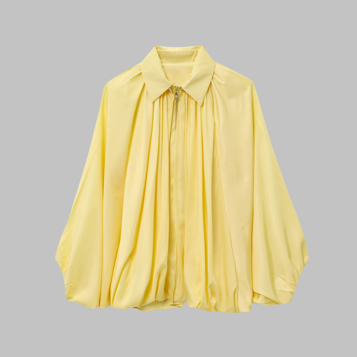 Charlize™ - Vintage Oversized Puffed Sleeve Bomber Jacket