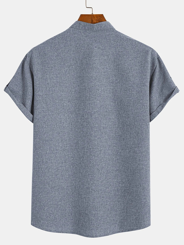 Caelum | Elegant Short-Sleeve Shirt with High Collar