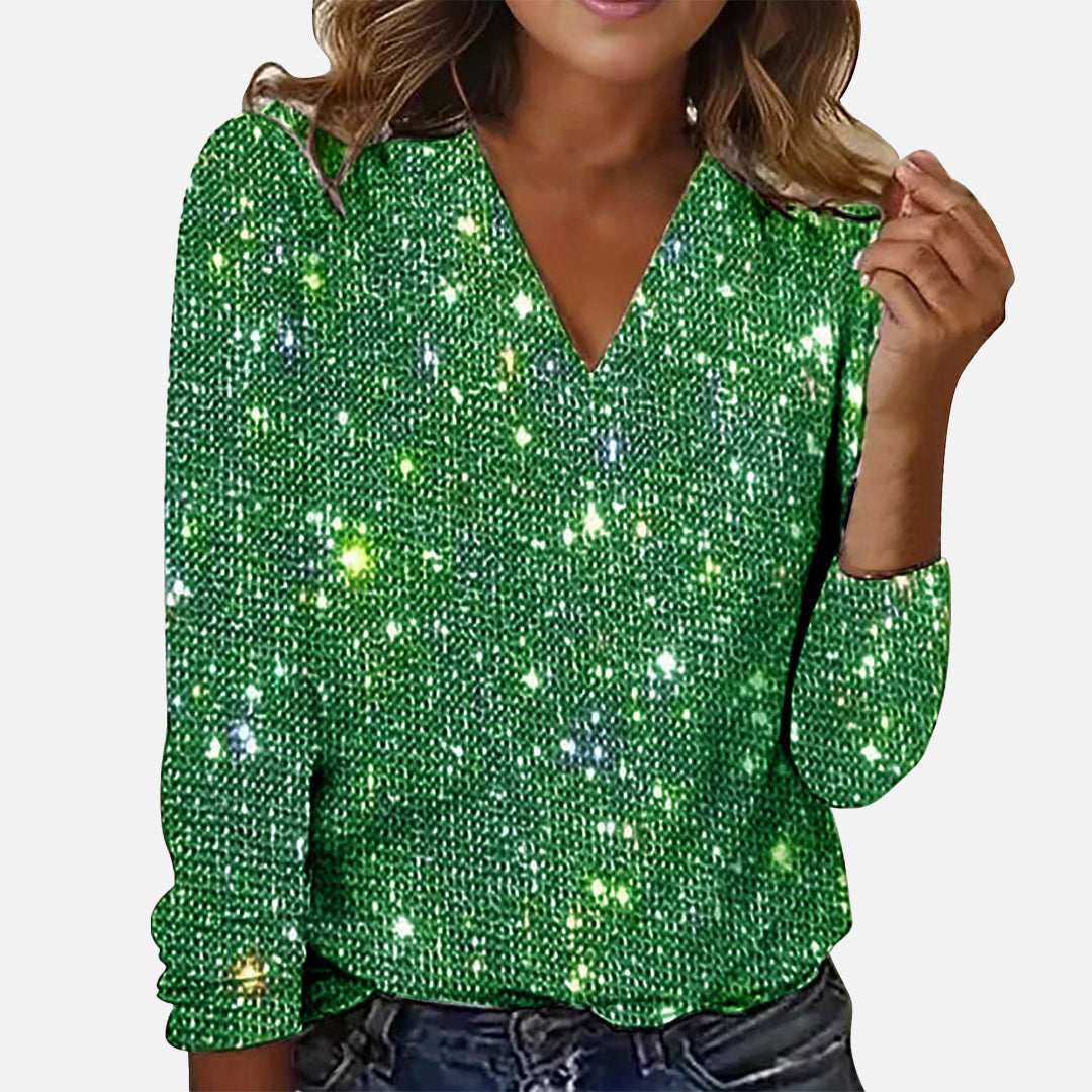 Jade | Diamond V-Neck Blouse