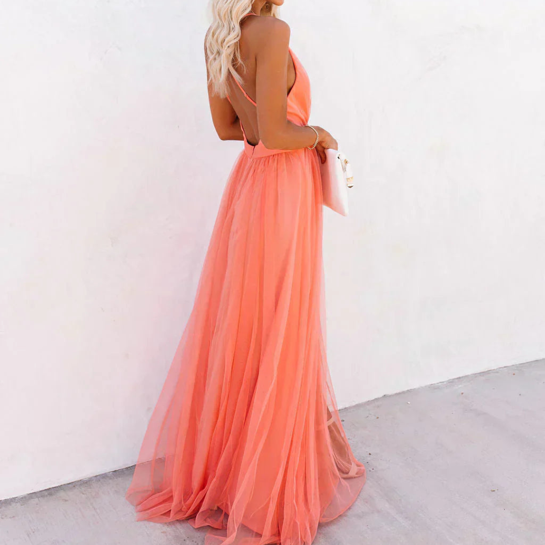 Kia | Coral Light Maxi Dress