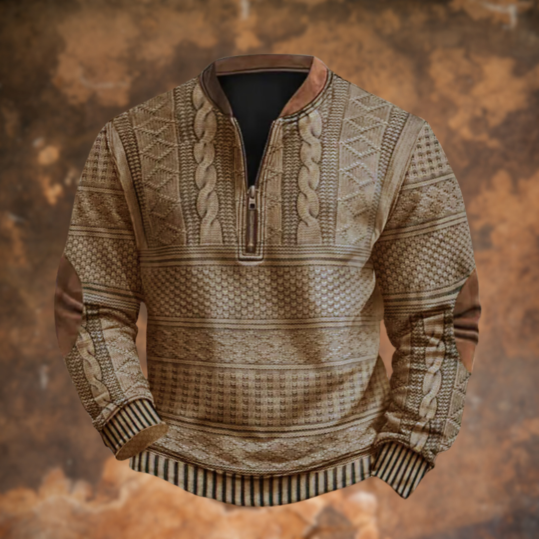Anton™ | Printed Half-Zip Long Sleeve Top