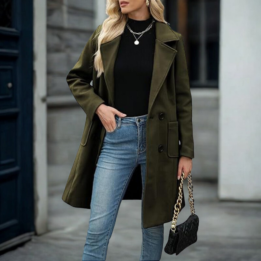 Demi™ | Casual Mid-Length Open Front Coat