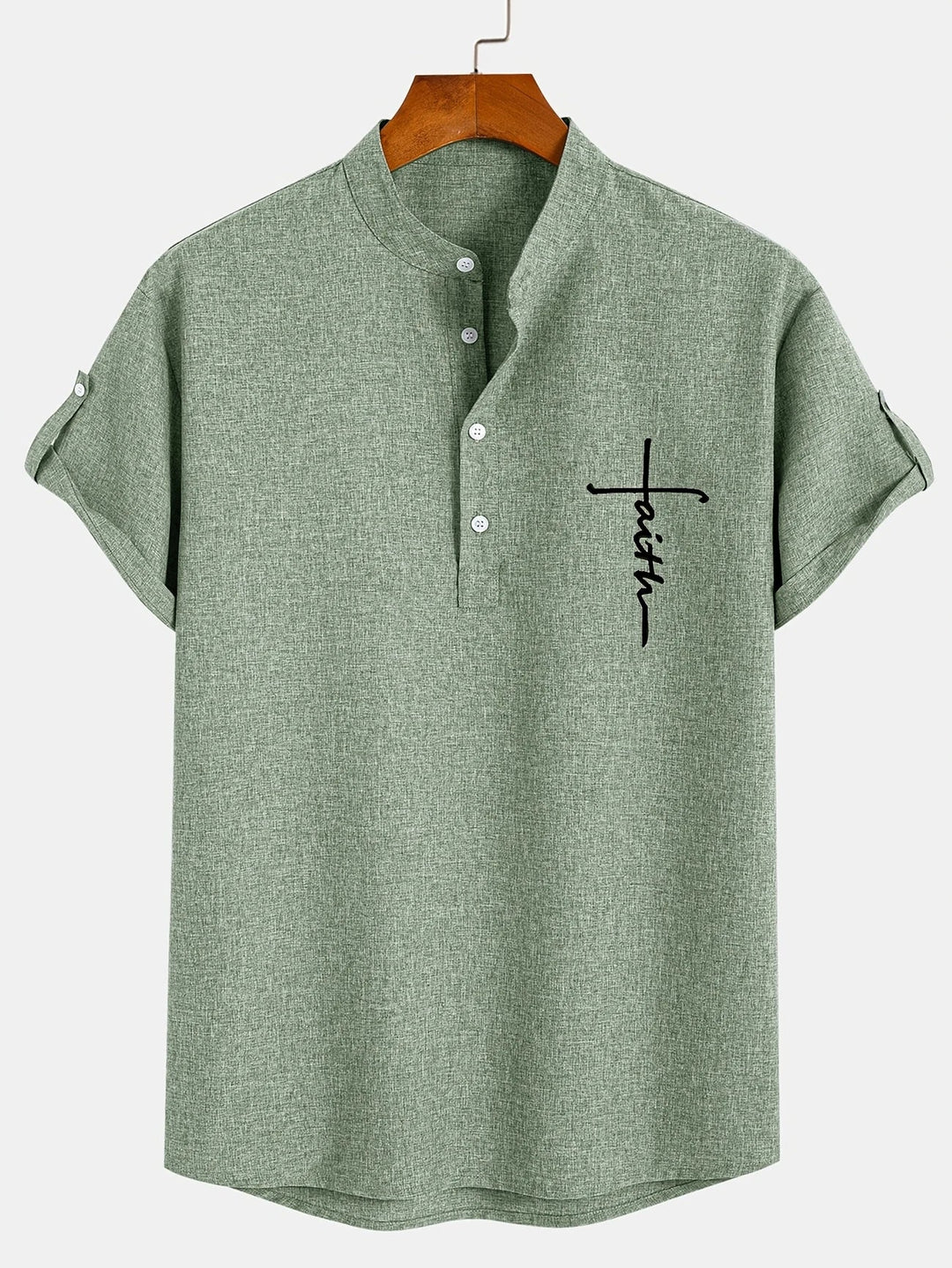 Caelum | Elegant Short-Sleeve Shirt with High Collar
