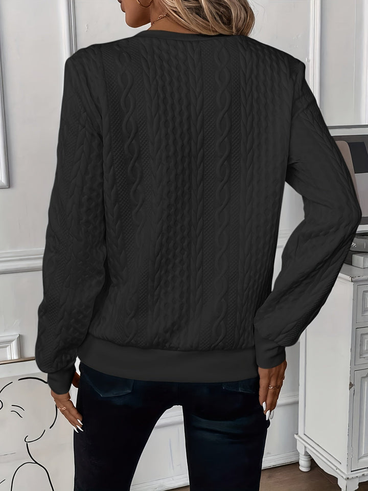 Amalie | zip-up cable knit jumper