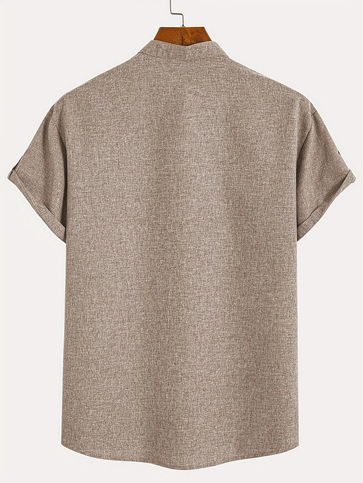Caelum | Elegant Short-Sleeve Shirt with High Collar