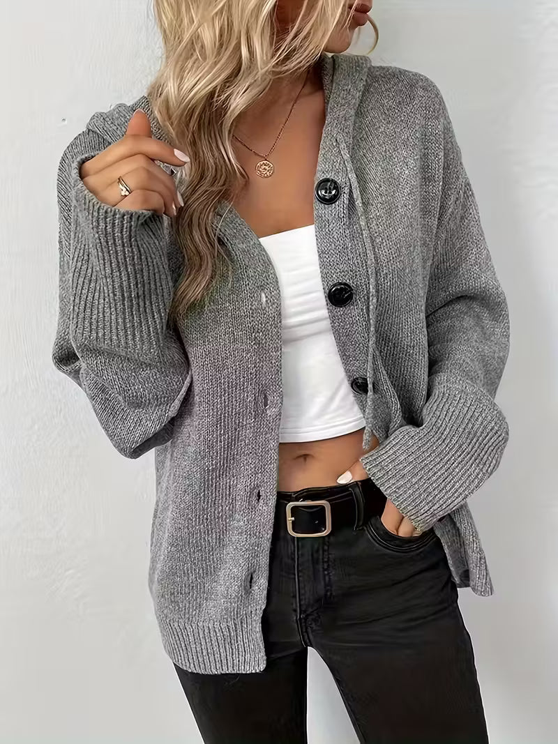 Karalina™ | Cable Knit Button-Front Cardigan