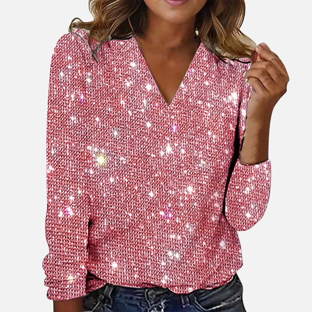 Jade | Diamond V-Neck Blouse