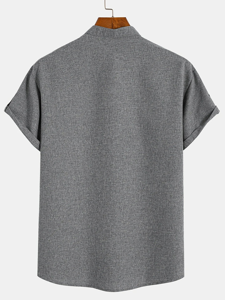 Caelum | Elegant Short-Sleeve Shirt with High Collar
