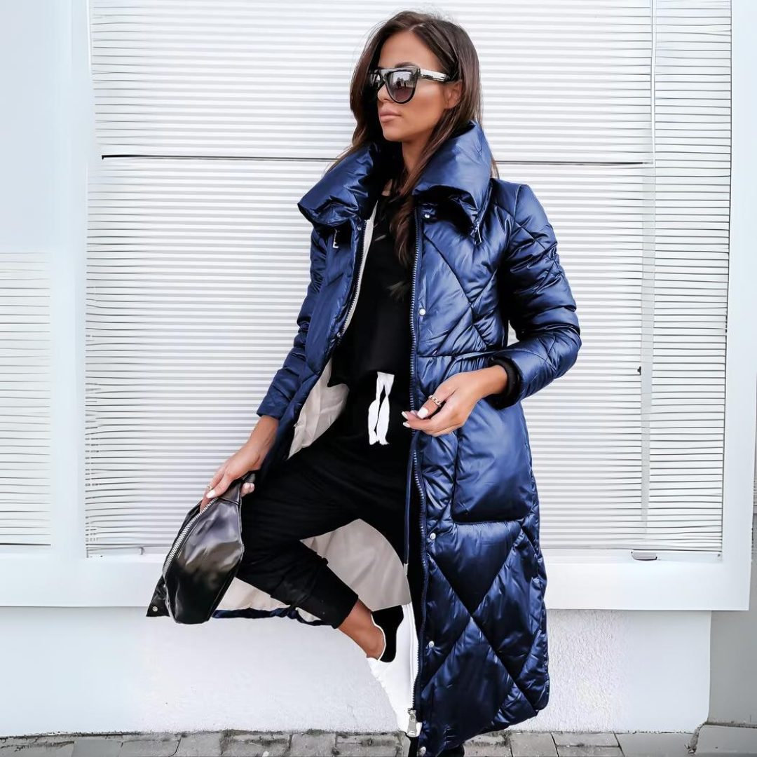 Nicole | Long Quilted Cotton Coat