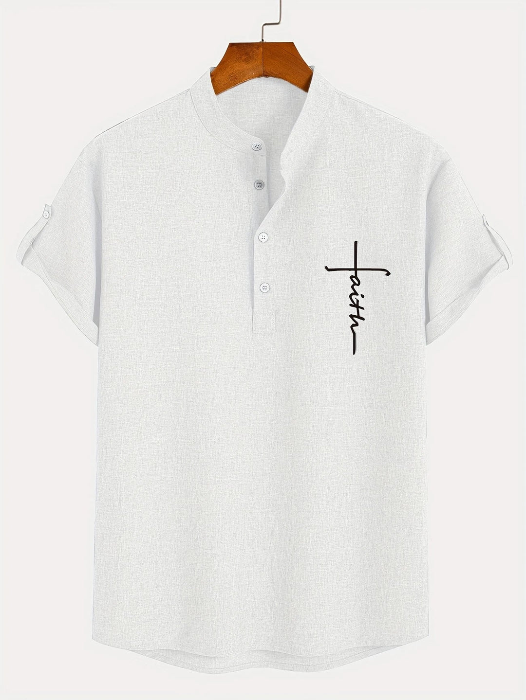 Caelum | Elegant Short-Sleeve Shirt with High Collar
