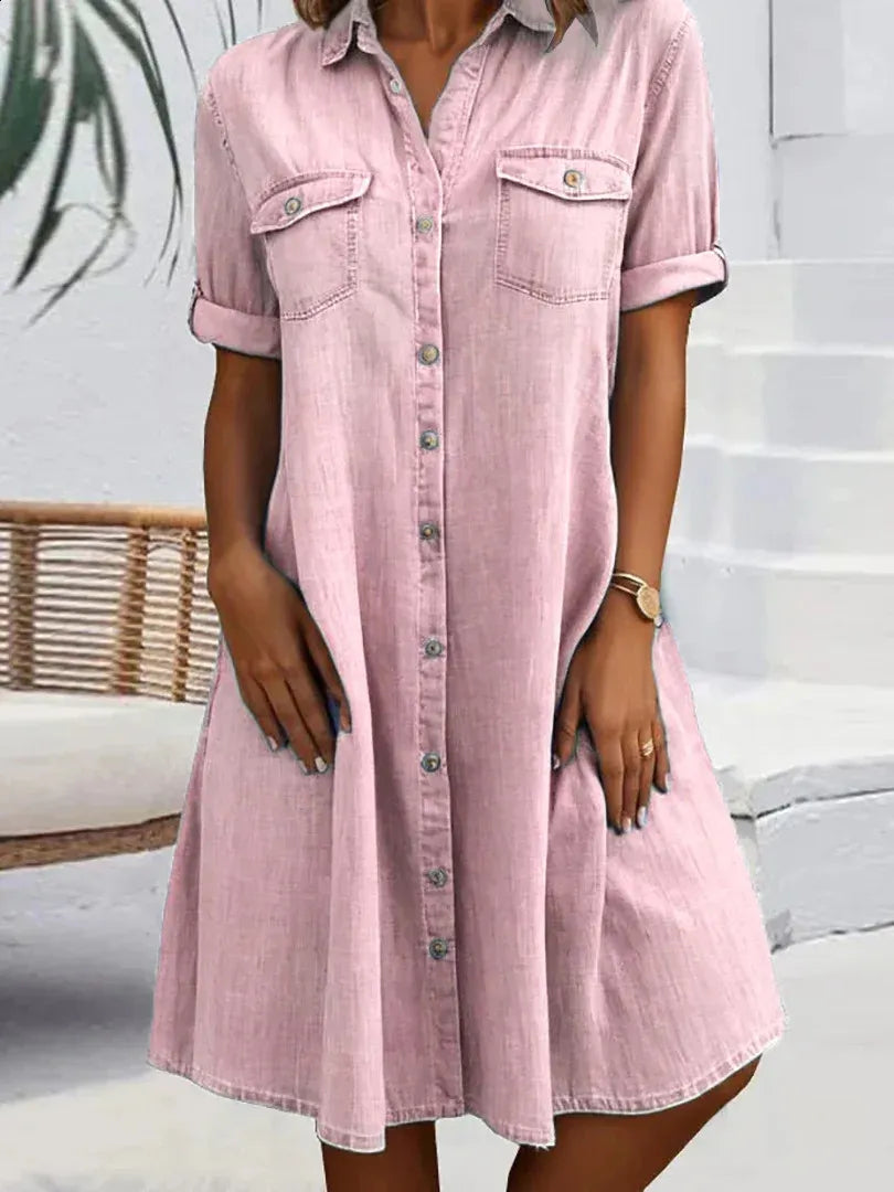 Eliza | Buttoned Denim Dress