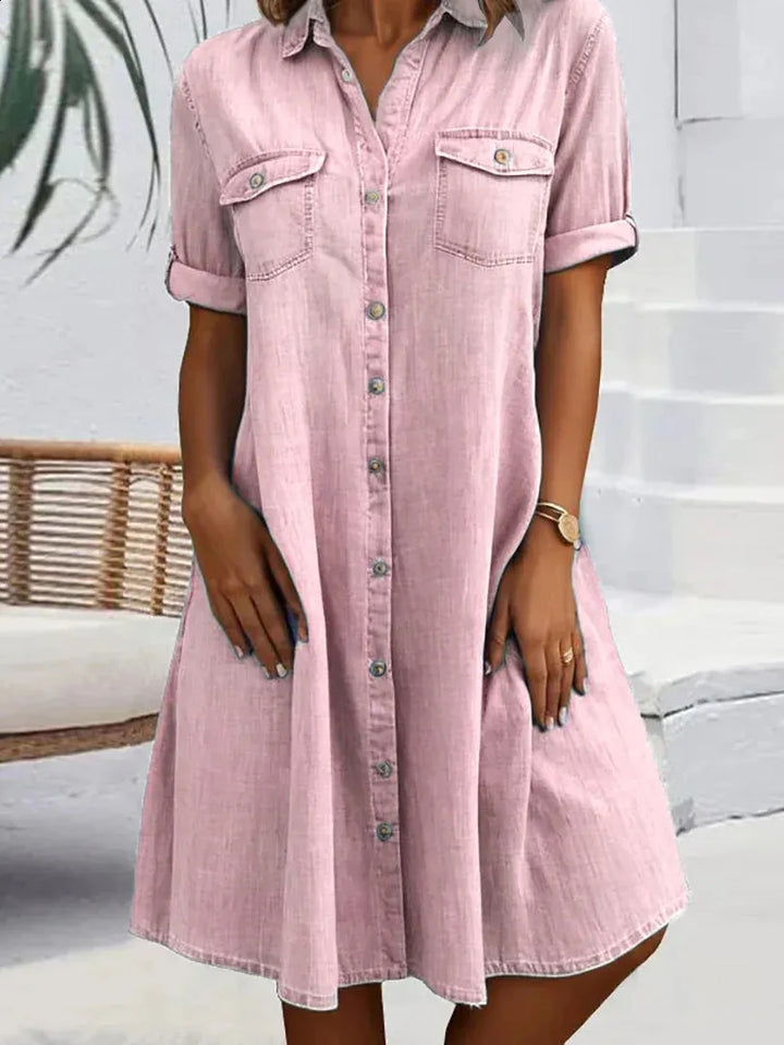 Eliza | Buttoned Denim Dress