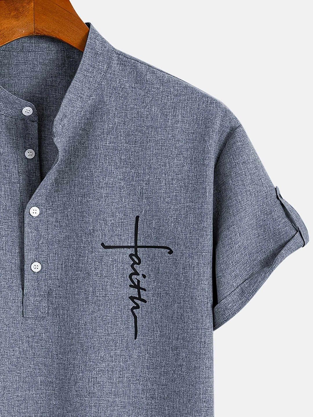 Caelum | Elegant Short-Sleeve Shirt with High Collar