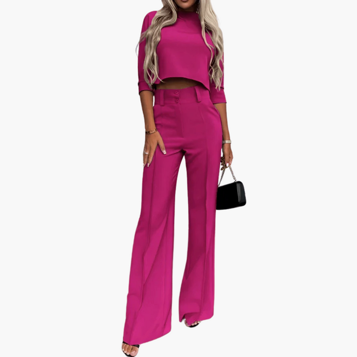 Cleo - Elegant Crop Top Set for Women