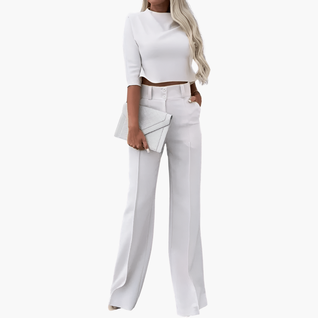 Cleo - Elegant Crop Top Set for Women