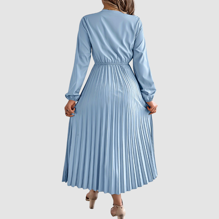 Rosalind Quinn | Lace V-Neck Pleated A-Line Dress