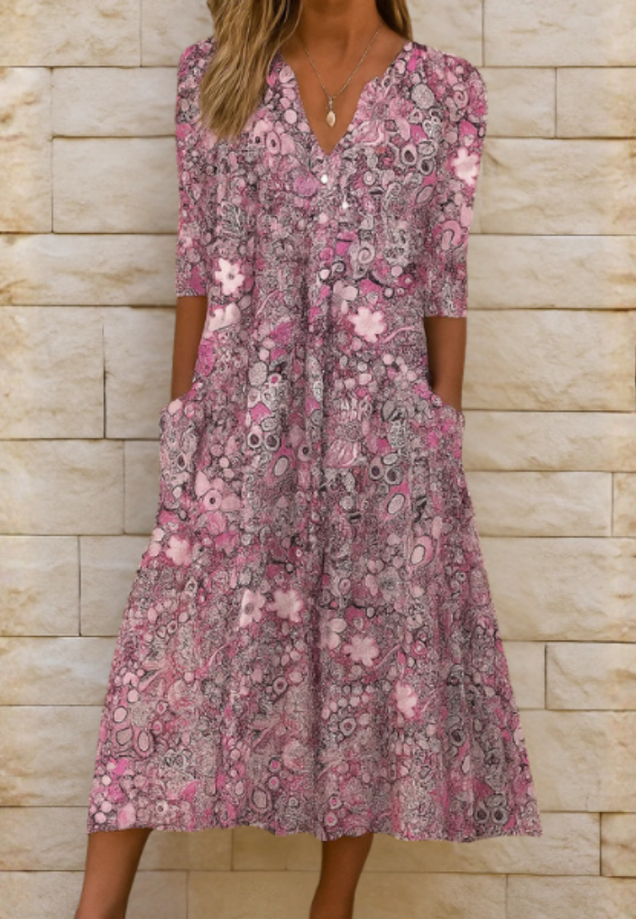 Olivia | Elegant V-Neck Dress