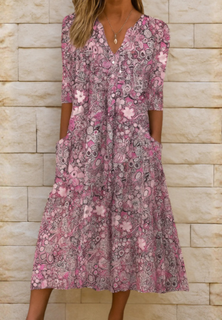 Olivia | Elegant V-Neck Dress