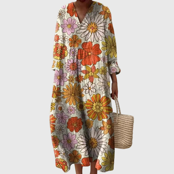 Elyana | Oversized V-Neck Midi Dress