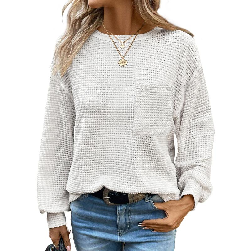 Liora | Cozy Oversized Long Sleeve Crewneck Blouse