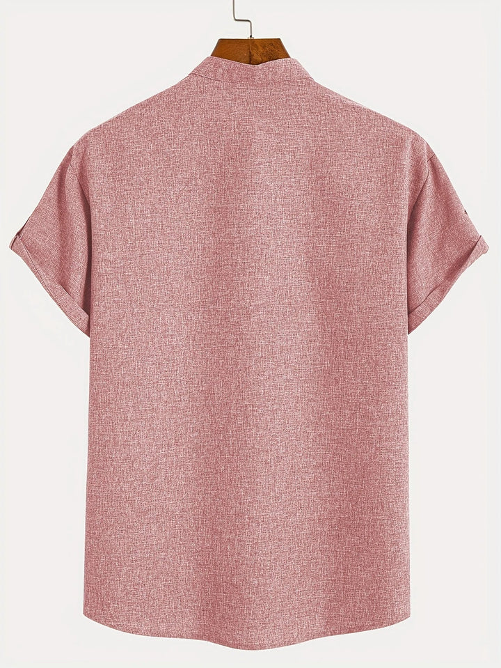 Caelum | Elegant Short-Sleeve Shirt with High Collar