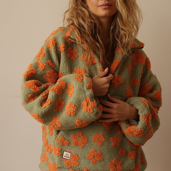 Azelma™ | Floral Print Fleece Sweater
