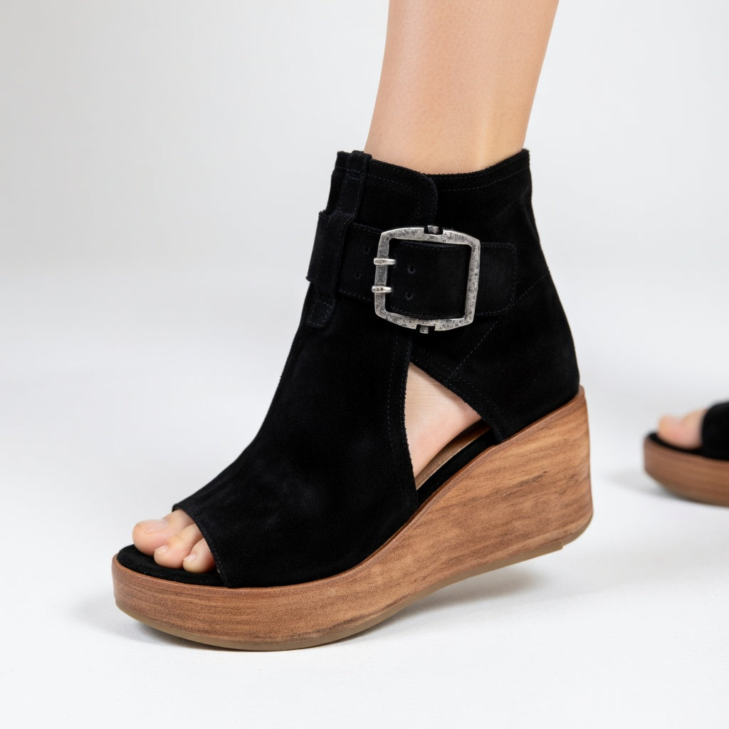 Orélisse™ — Open-toe Wedge Ankle Boots in Modern Style