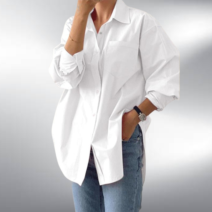Caroline | Long Sleeve Collared Top