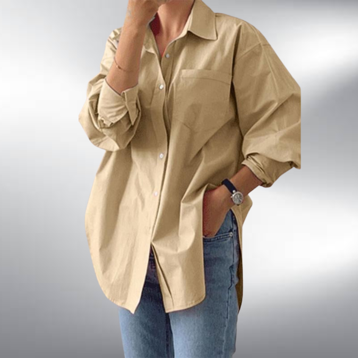 Caroline | Long Sleeve Collared Top
