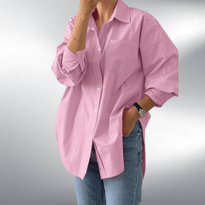 Caroline | Long Sleeve Collared Top