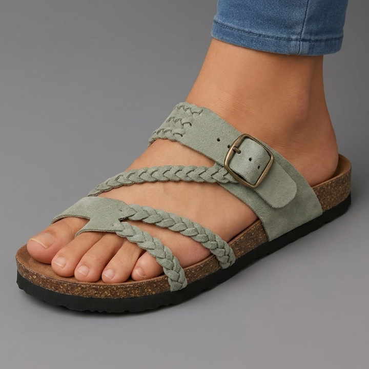 Hayleigh | Braided Cork Sandals