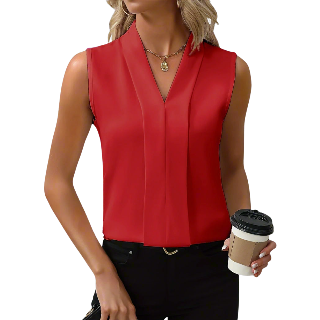 Rome | Sleeveless V-Neck Blouse