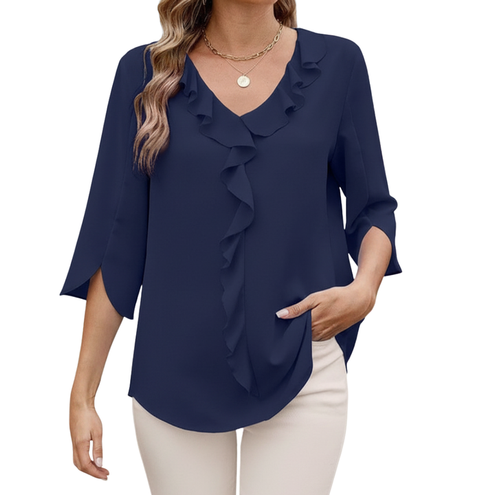 Nyrella | Ruffled V-Neck Blouse