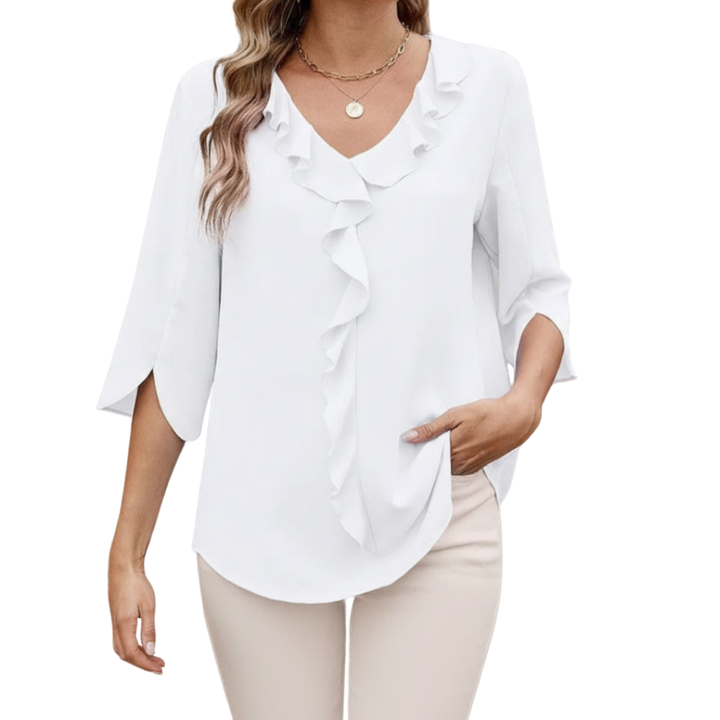 Nyrella | Ruffled V-Neck Blouse