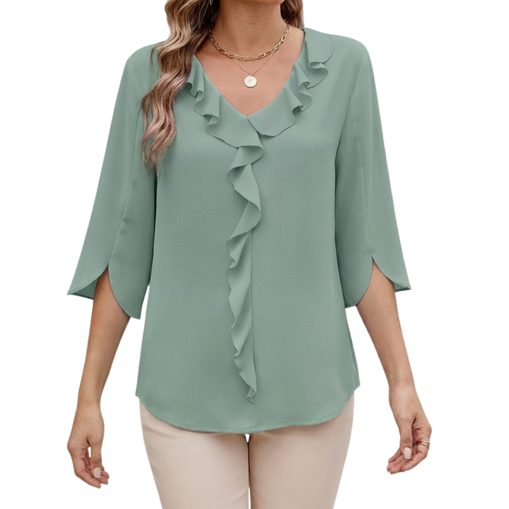 Nyrella | Ruffled V-Neck Blouse